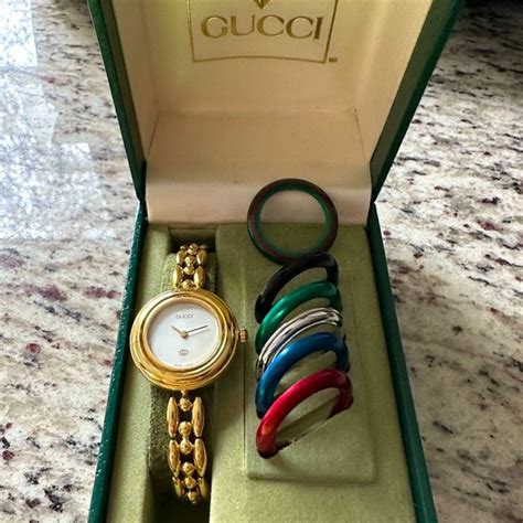 gucci interchangeable bezel watch japan|gucci vintage watch changeable bezel.